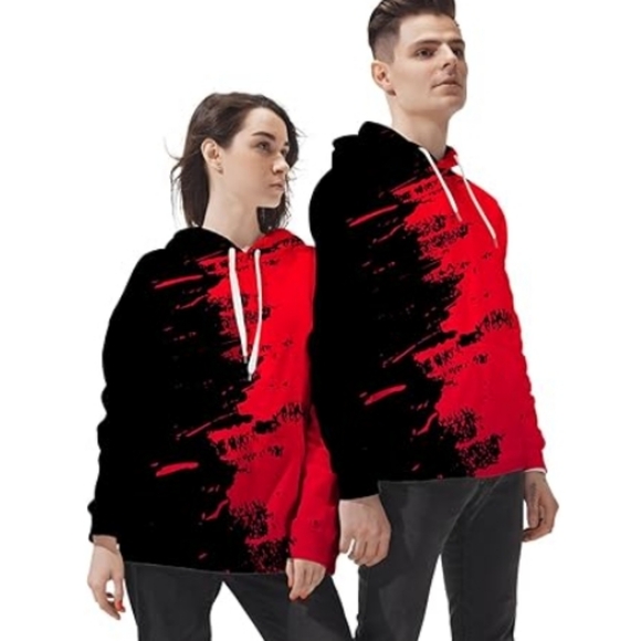 3D Print Pullover Hoodie Sweatshirt Women /Men Red - Picture 1 of 8